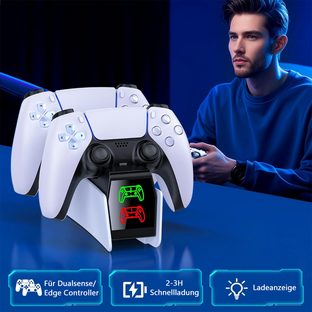 TUWENA PS5 Controller Ladestation,PS5 Ladestation mit Schnelllade/LED-Anzeige Controller-Ladestation