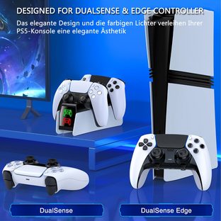 TUWENA PS5 Controller Ladestation,PS5 Ladestation mit Schnelllade/LED-Anzeige Controller-Ladestation