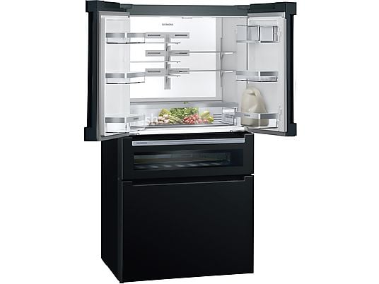 SIEMENS KF 96 RSBEA iQ700 Kühl-Gefrierkombination (E, 1830 mm hoch, Schwarz)