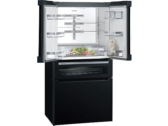 SIEMENS KF 96 RSBEA iQ700 Kühl-Gefrierkombination (E, 1830 mm hoch, Schwarz)