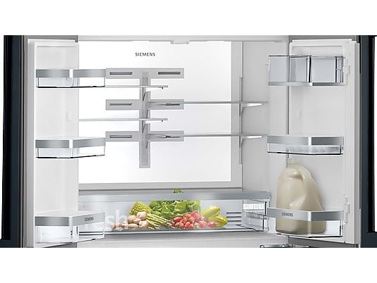 SIEMENS KF 96 RSBEA iQ700 Kühl-Gefrierkombination (E, 1830 mm hoch, Schwarz)