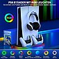 TOOMOKE PS5 Ständer mit 3 stufig Lüfter und RGB Licht Controller-Ladestation